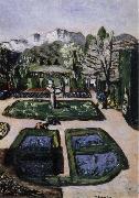Max Beckmann Garden Landscape in Spring with Mountains oil painting